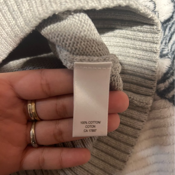 Banana Republic Cotton Cowl/ Turtle Neck Sweatshirt Grey Knit Sweater Size S - Picture 4 of 6